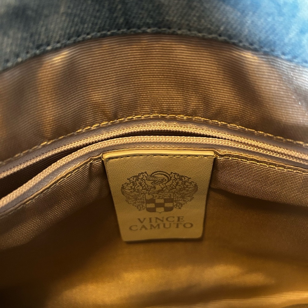 Vince Camuto Wahyn Denim Women's Bag EUC (with a new guitar strap added) - Picture 2 of 6